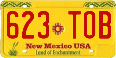 NM license plate 623TOB