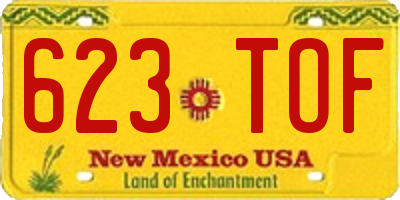 NM license plate 623TOF