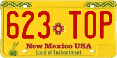 NM license plate 623TOP
