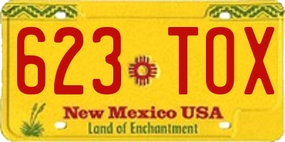 NM license plate 623TOX
