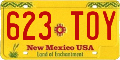 NM license plate 623TOY