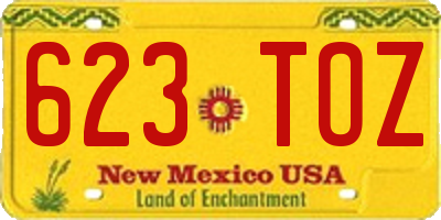 NM license plate 623TOZ