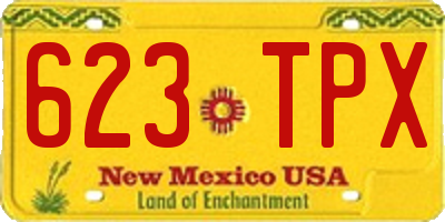 NM license plate 623TPX