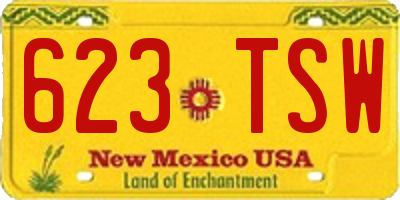 NM license plate 623TSW