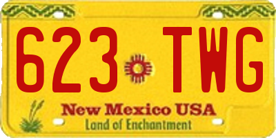 NM license plate 623TWG
