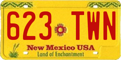 NM license plate 623TWN