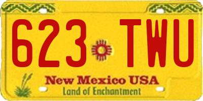 NM license plate 623TWU