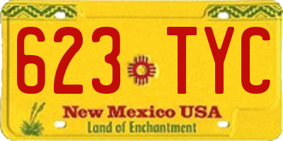 NM license plate 623TYC