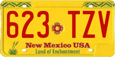 NM license plate 623TZV