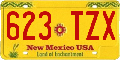 NM license plate 623TZX