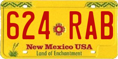 NM license plate 624RAB