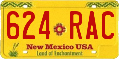 NM license plate 624RAC