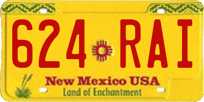 NM license plate 624RAI