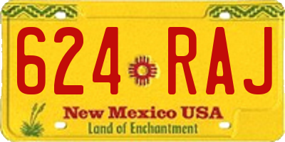 NM license plate 624RAJ