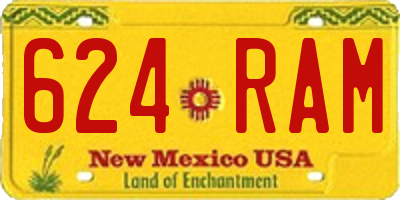 NM license plate 624RAM
