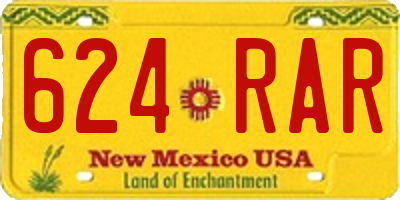 NM license plate 624RAR