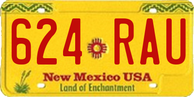 NM license plate 624RAU