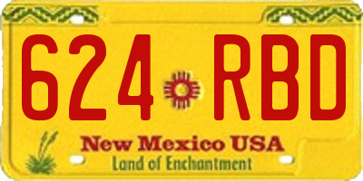 NM license plate 624RBD