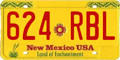 NM license plate 624RBL