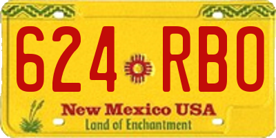 NM license plate 624RBO