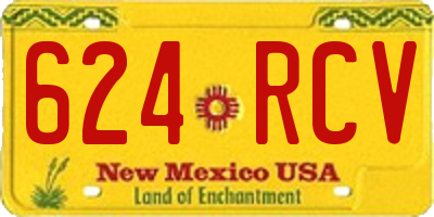NM license plate 624RCV