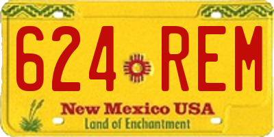 NM license plate 624REM