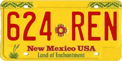 NM license plate 624REN