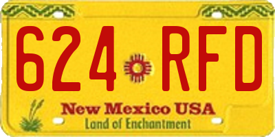 NM license plate 624RFD