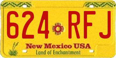 NM license plate 624RFJ