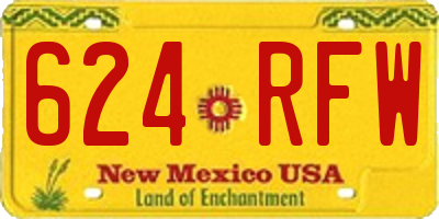 NM license plate 624RFW