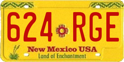NM license plate 624RGE