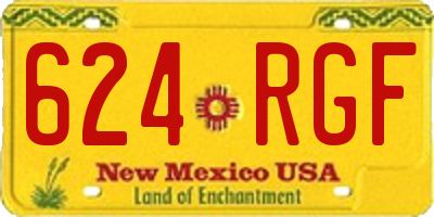 NM license plate 624RGF