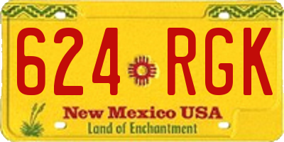 NM license plate 624RGK