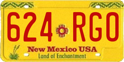 NM license plate 624RGO