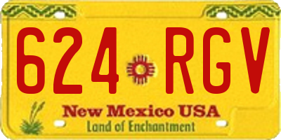NM license plate 624RGV