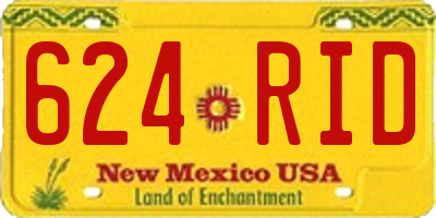 NM license plate 624RID
