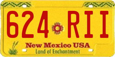 NM license plate 624RII