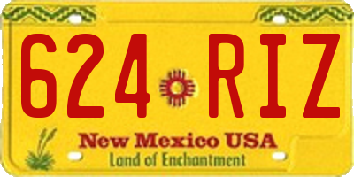 NM license plate 624RIZ