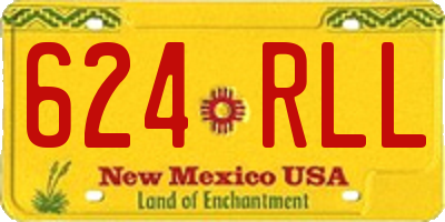 NM license plate 624RLL
