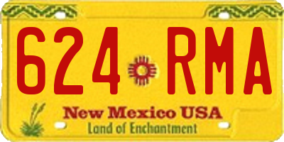 NM license plate 624RMA