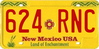 NM license plate 624RNC
