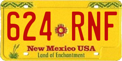 NM license plate 624RNF
