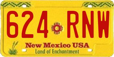 NM license plate 624RNW