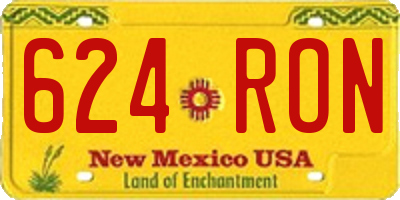 NM license plate 624RON