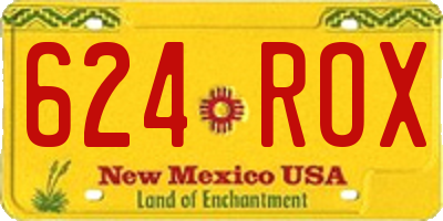 NM license plate 624ROX