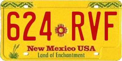 NM license plate 624RVF