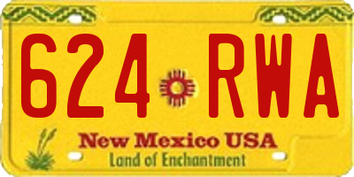 NM license plate 624RWA