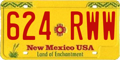 NM license plate 624RWW