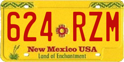 NM license plate 624RZM