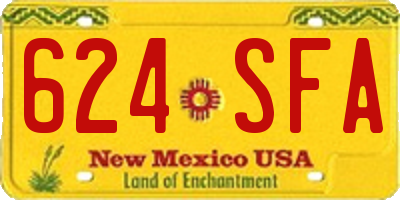 NM license plate 624SFA